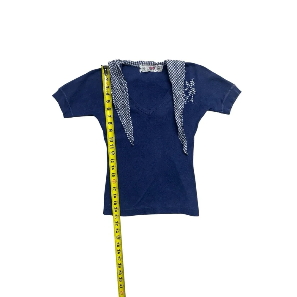 Vintage Retro Huka Doo Navy Collard Shirt  100%‎ Size: S/M